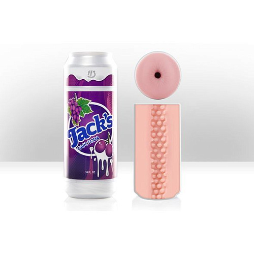 Мастурбатор-анус фиолетового цвета в тубе-банке Fleshlight Gape Soda FL791