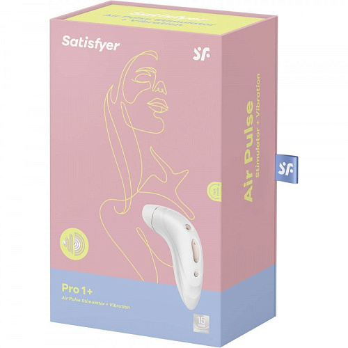 Бесконтактный вакуумно-волновой стимулятор белого цвета Satisfyer Pro Plus Vibration J2018-16