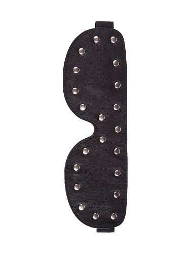 Чёрная кожаная маска на глаза с заклепками Sitabella 3082-1