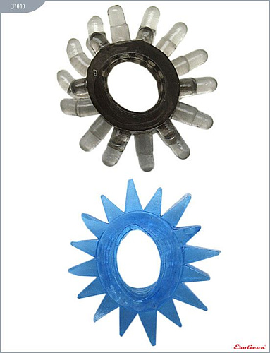 Набор из 6 эрекционных колец различной формы и цвета Eroticon 31010