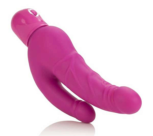 Вибромассажёр розового цвета California Exotic Novelties Power Stud Over Under Dongs SE-0836-16-3 (27 см)