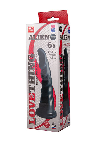 Насадка для трусиков Harness чёрного цвета LOVETOY (А-Полимер) Alien 130304 (17,5 см)