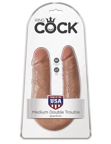 Кофейный U-образный фаллоимитатор-мулат Pipedream U-Shaped Medium Double Trouble PD5514-22 (34,6 см)