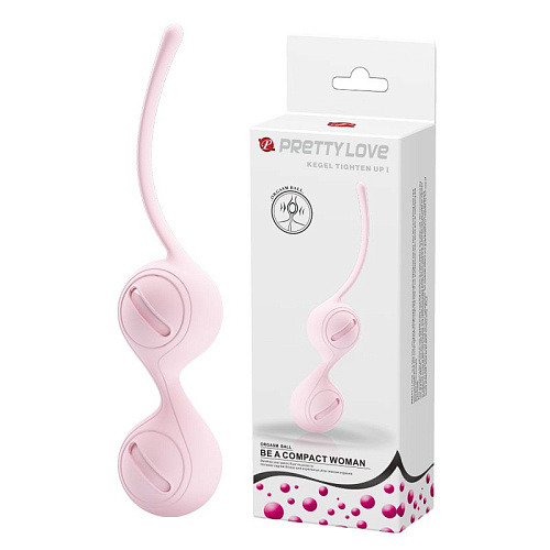 Нежно-розовые вагинальные шарики на сцепке Baile Kegel Tighten UP I BI-014490