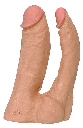 Фаллос для двойного проникновения телесного цвета Doc Johnson THE NATURALS 5009-01-CD (18 см)