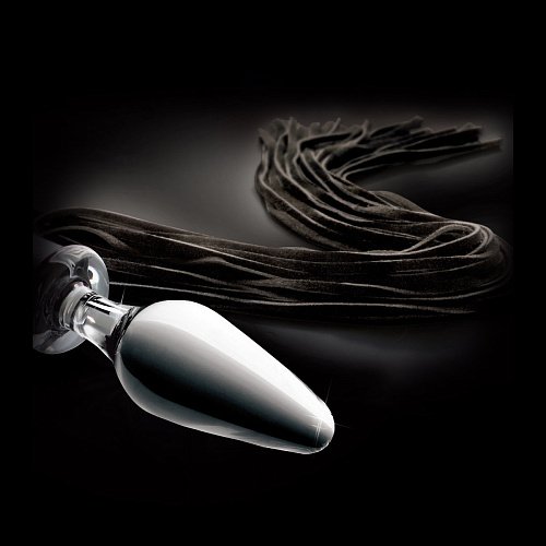 Прозрачная стеклянная анальная пробка с хвостом Pipedream Icicles №49 PD2949-00