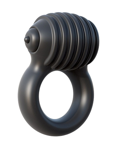 Чёрное эрекционное виброкольцо Pipedream Blackjack Power Ring PD5929-23