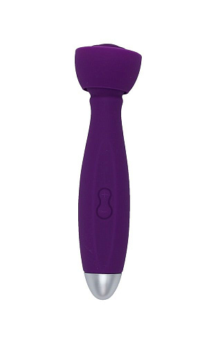 Водонепроницаемый вибратор фиолетового цвета с насадками для двоих RestArt Bowling RA-301 (19 см)