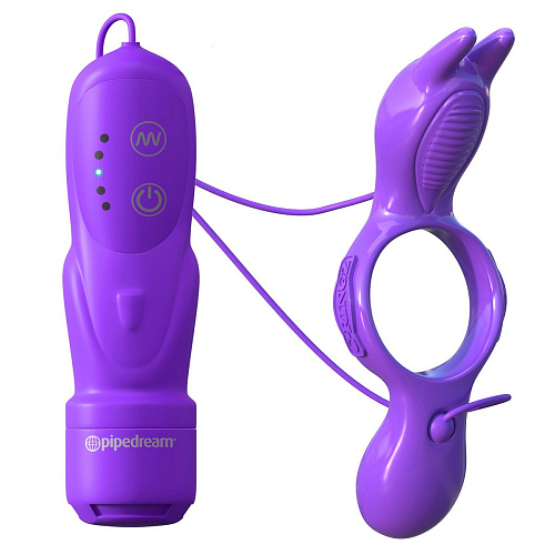 Фиолетовое эрекционное кольцо с вибрацией Pipedream His And Hers Ultimate Rabbit PD5823-12