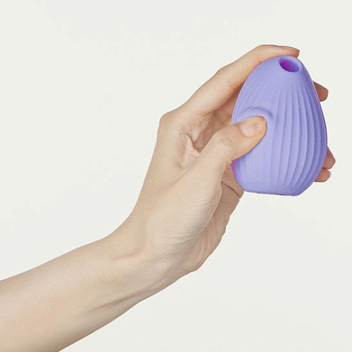 Сиреневый вакуум-волновой стимулятор с вибрацией и базой-ночником Cuddly Bird CB-PR