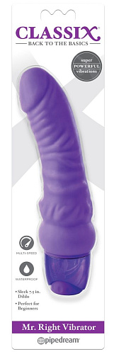 Фиолетовый вибромассажёр Pipedream Classix Mr. Right Vibrator PD1981-12 (18,4 см)
