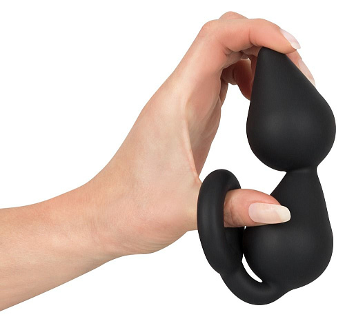 Чёрный анальный стимулятор с кольцом Orion 0533157 (20 см)