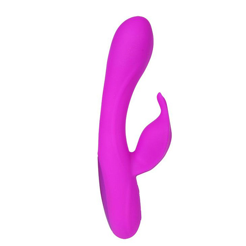 Лиловый вибратор с клиторальным отростком Baile Yves BI-014283 (17 см)