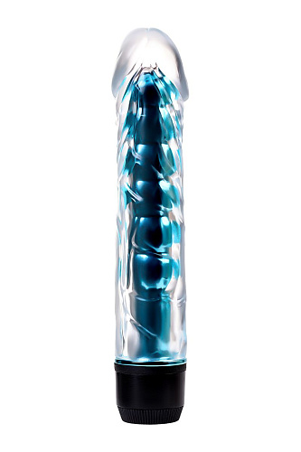 Классический вибратор голубого цвета ToyFa TOYFA Trio Vibe 885110-14 (18 см)