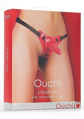 Красный страпон Shots Media BV Strap-On Red OU049RED (11 см)