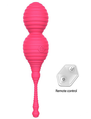 Розовые расширяющиеся виброшарики с пультом Yuanse Yvonne G-0025