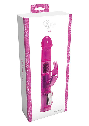 Ярко-розовый вибратор Toyz4lovers RABBIT LOVERS BREED MATT T4L-00903005 (23 см)