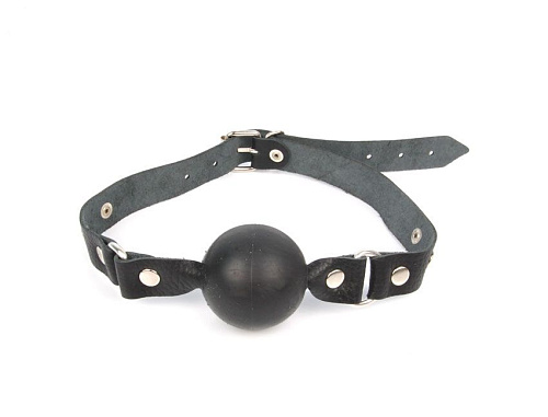 Чёрный кляп-шар с заклепками на регулируемом ремешке Bior toys NTB-80351