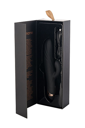 Чёрный вибратор с клиторальным отростком WANAME Gulf 481004 (22,5 см)