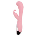 Нежно-розовый вибратор со стимулятором клитора Chisa Vertigo Bunny Dream CN-531065262 (19 см)
