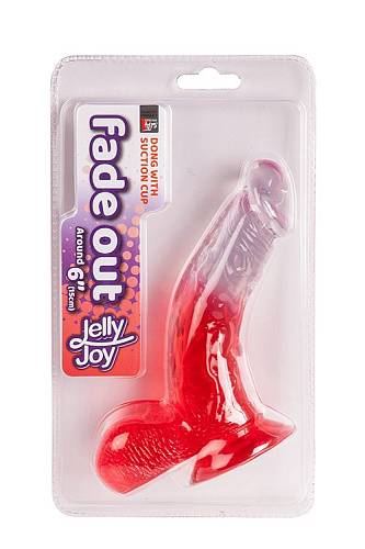 Красный фаллоимитатор с мошонкой, прозрачным стволом и присоской Dream Toys 21202