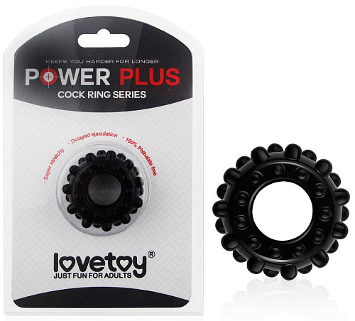 Чёрное эрекционное кольцо Lovetoy POWER PLUS Cockring LV1433 black