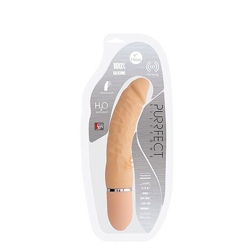 Телесный вибратор-реалистик с шипиками Dream Toys PURRFECT SILICONE BENDABLE 10FUNCTIONS 20965 (15 см)