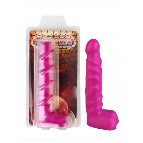 Фиолетовый анальный стимулятор с мошонкой Сумерки богов 4054-22 BX DD (14 см)