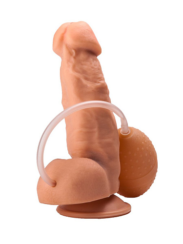Телесный фаллоимитатор-реалистик на присоске с имитацией эякуляции LOVETOY (А-Полимер) 181200 (17,8 см)
