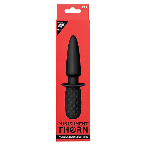 Чёрная анальная пробка с ручкой NMC PUNISHMENT THORN SILICONE BUTT PLUG111828