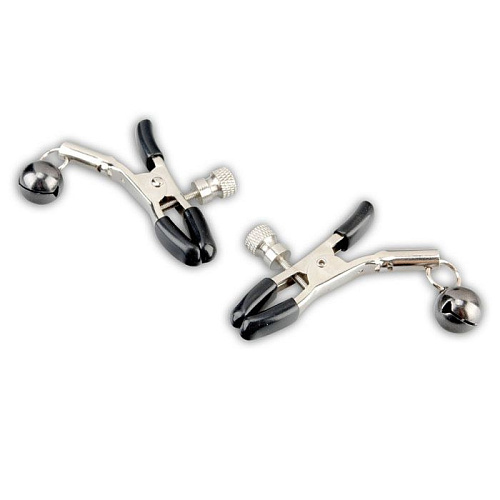 Металлические зажимы на соски с бубенчиками Erotic Fantasy EF-HM-037