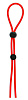 Красное лассо на пенис с двумя бусинами Dream Toys STRETCHY LASSO CAGE 21414