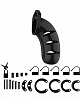 Чёрный мужской пояс верности Shots Media BV Model 03 Chastity 4.5 Cock Cage MCG003BLK