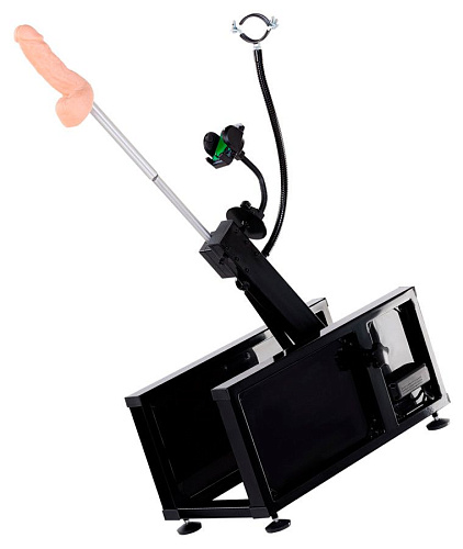 Чёрная секс-машина с фаллической насадкой телесного цвета MyWorld - DIVA Motion 913543