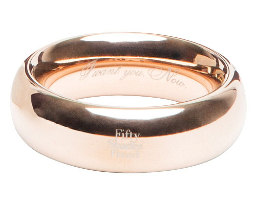 Золотистое стальное кольцо Fifty Shades of Grey I Want You. Now. Steel Love Ring FS-69151