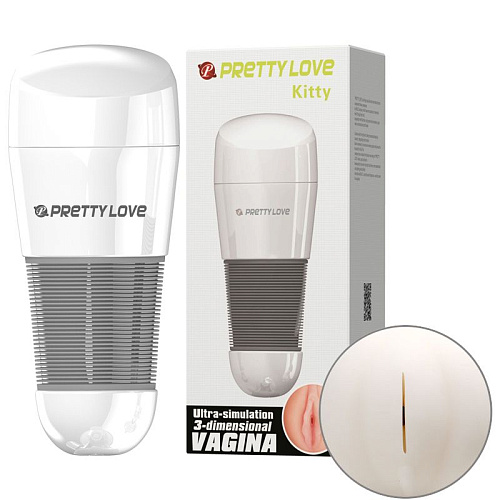 Мега-мастурбатор без вибрации белого цвета Baile Kitty BM-00900T49NN-3