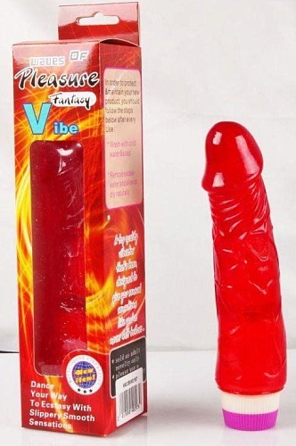 Красный вибратор-реалистик с мультискоростной вибрацией Baile BW-001032-0102 (20 см)