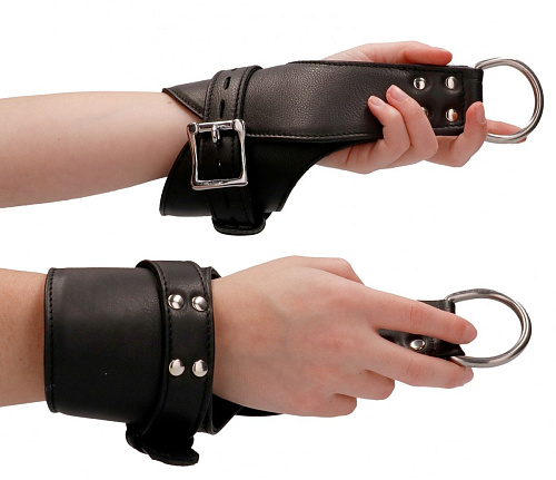 Чёрные наручи для подвешивания Shots Media BV Suspension Wrist Bondage Handcuffs PAI024BLK