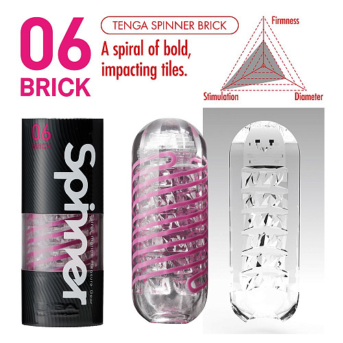 Розовый мастурбатор Tenga SPINNER Brick SPN-006