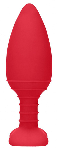 Красная анальная пробка с вибрацией и подогревом Shots Media BV Glow ELE015RED (12 см)