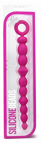 Розовая анальная цепочка-ёлочка Blush Novelties SILICONE BEADS BL-23940 (24,6 см)