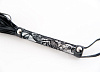 Чёрный флоггер с кружевной ручкой серебристого цвета ToyFa 715001