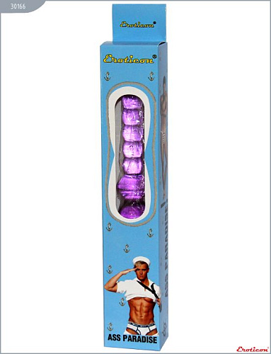 Фиолетовый гелевый анальный вибратор Eroticon 30166 (25 см)