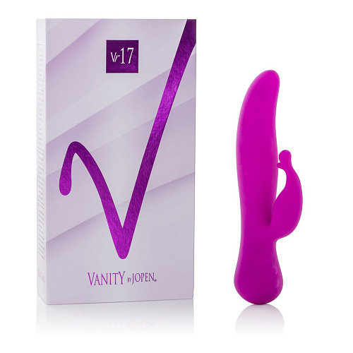 Фиолетовый вибромассажёр с клиторальным стимулятором Jopen Vr17 JO-4775-14-3 (21,5 см)
