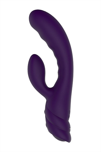 Фиолетовый вибратор с клиторальным стимулятором Nalone PureX2 CS-B027-1 (20,7 см)