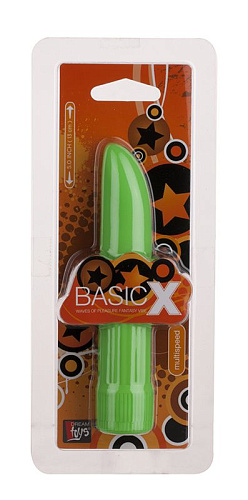 Классический зелёный вибратор Dream Toys BASICX MULTISPEED VIBRATOR GREEN 5INCH 20653 (13 см)