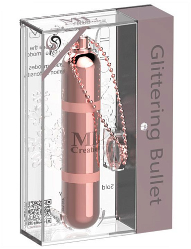 Розовый мини-вибратор на цепочке ML Creation Glittering Bullet ML13 (9 см)