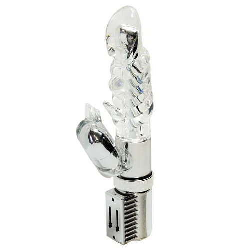 Прозрачный вибромассажёр с клиторальным отростком Tonga 210103 (16 см)