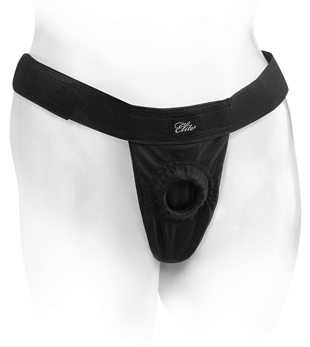 Чёрные трусики-стринг для фаллоимитаторов Pipedream Universal Breathable Harness PD4562-23