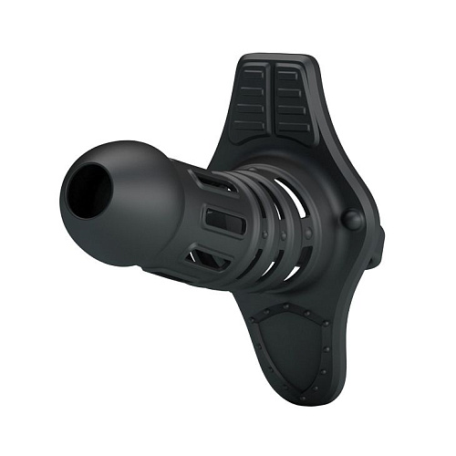 Чёрная рельефная насадка на пенис Baile Hercules Penis Sleeve BI-026232 (11,5 см)